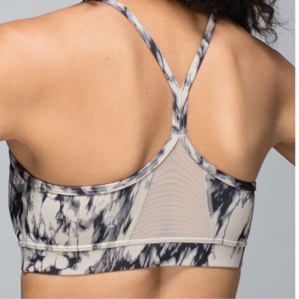Lululemon Flow Y Bra IV Great Granite Black Mojave Sz‎ 6